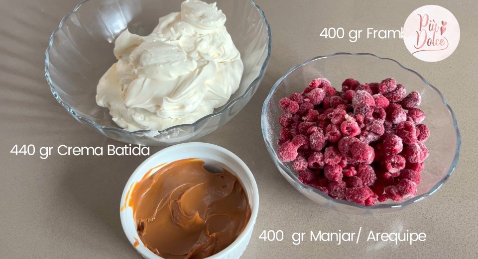 ingredientes Torta Merengue Frambuesa Manjar