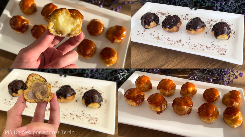 Profiteroles Rellenos de Crema Pastelera