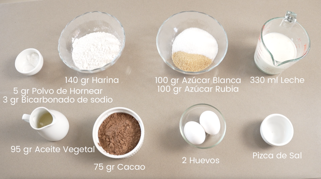 ingredientes de la torta de chocolate