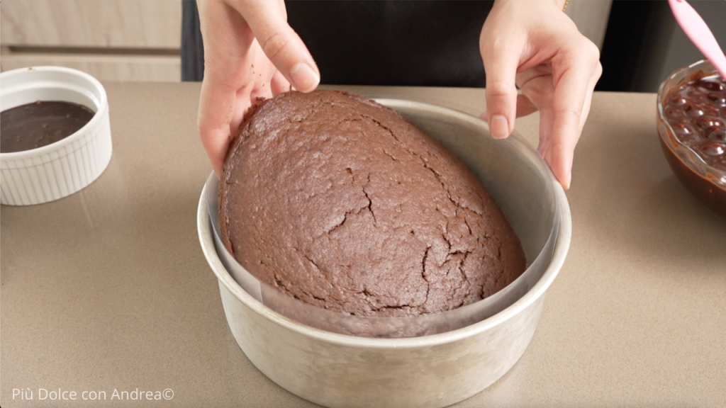 bizcocho de chocolate desmontado